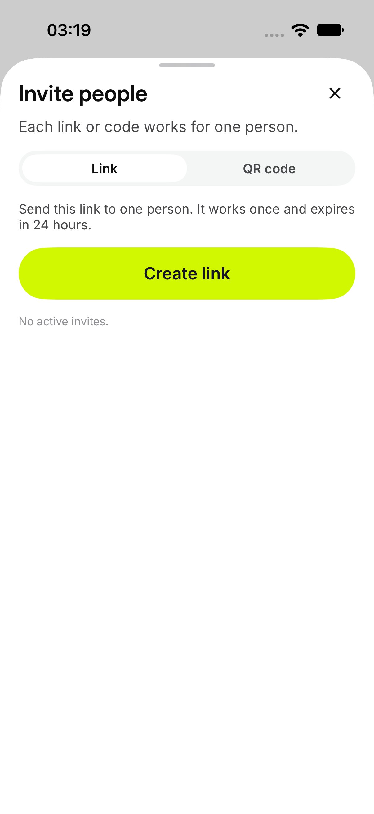 Invite people, before a link exists