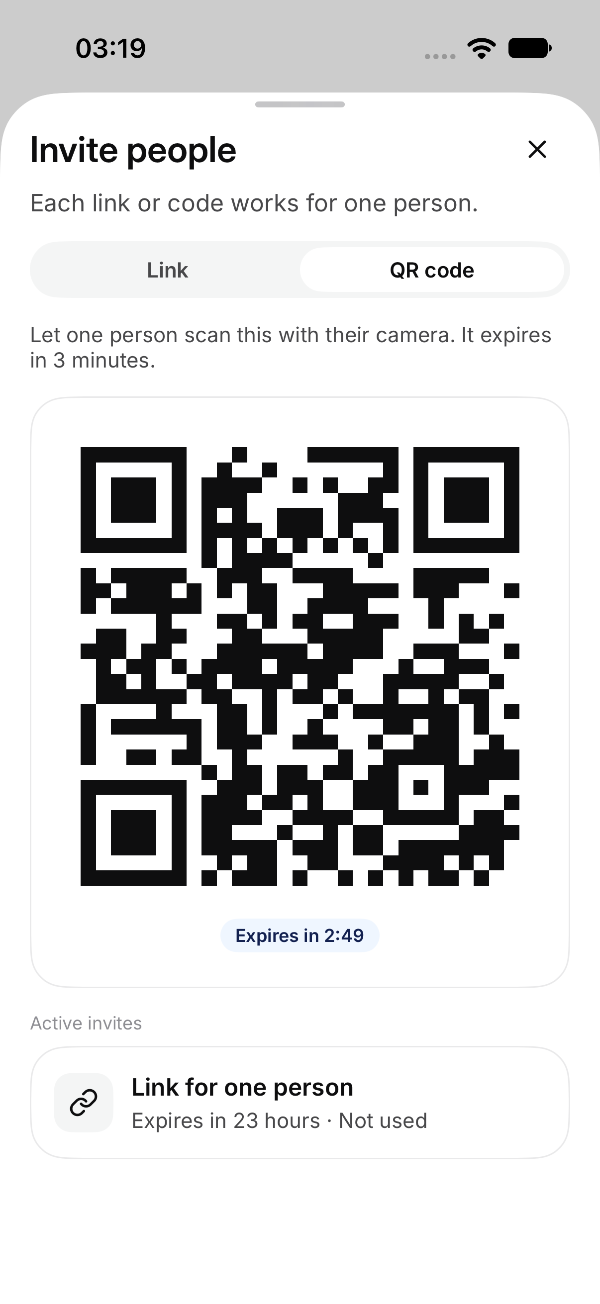 A QR code ready to scan