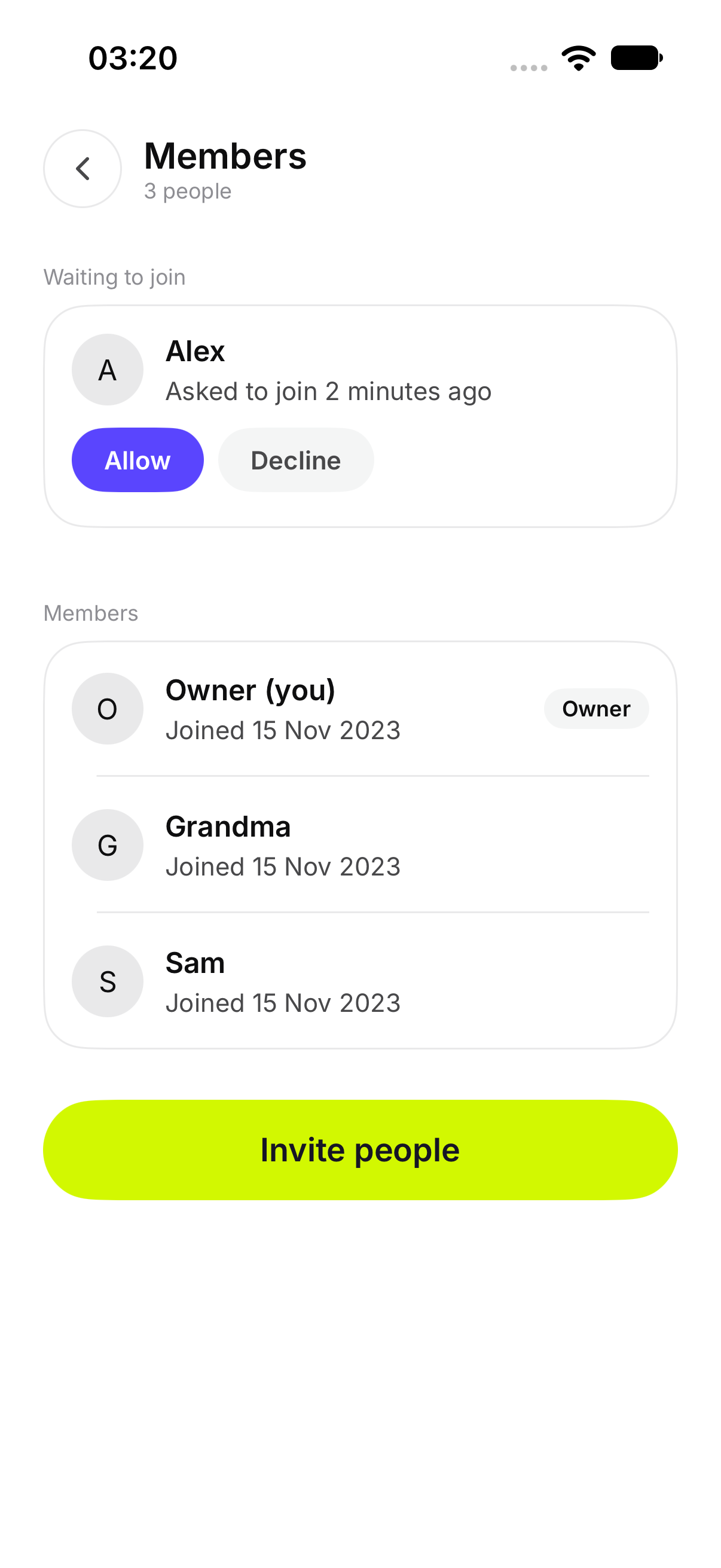 Members, as the owner