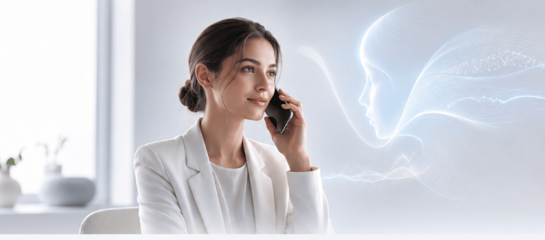 A supervisor speaking with an AI assistant during a warm transfer