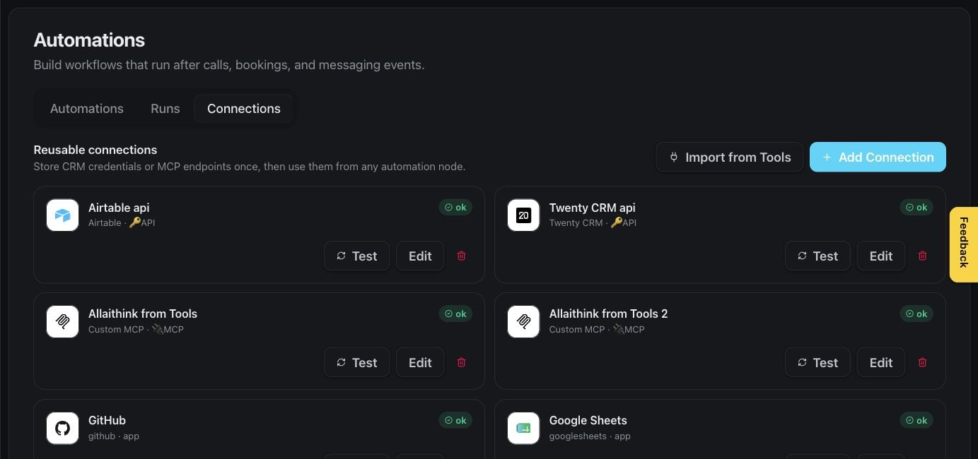 Automation connections