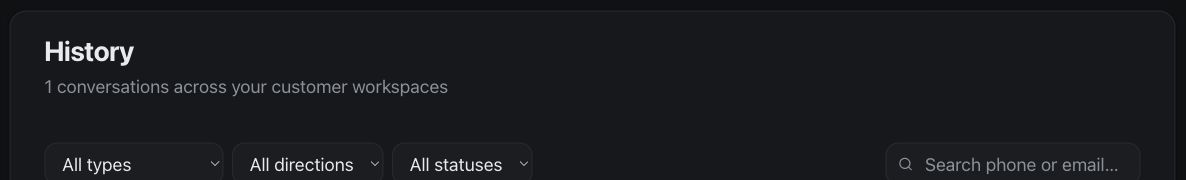 Historique des conversations en marque blanche