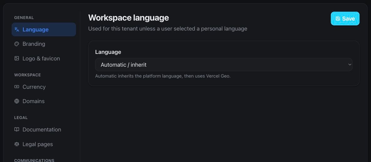 White-label settings