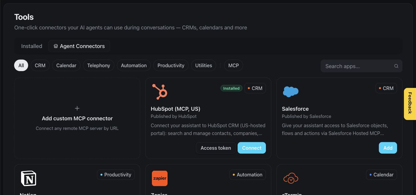 Catalogue des outils et connecteurs