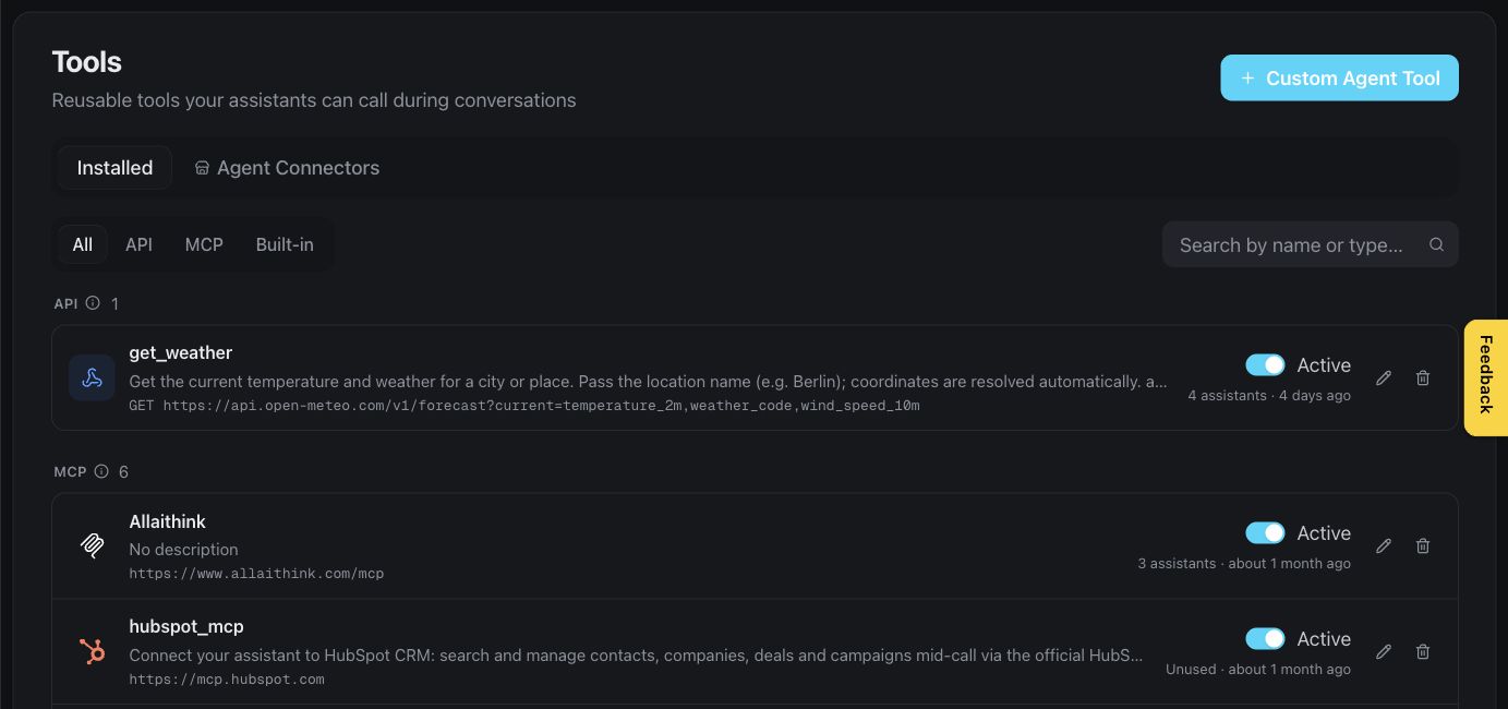Outils d’assistant installés