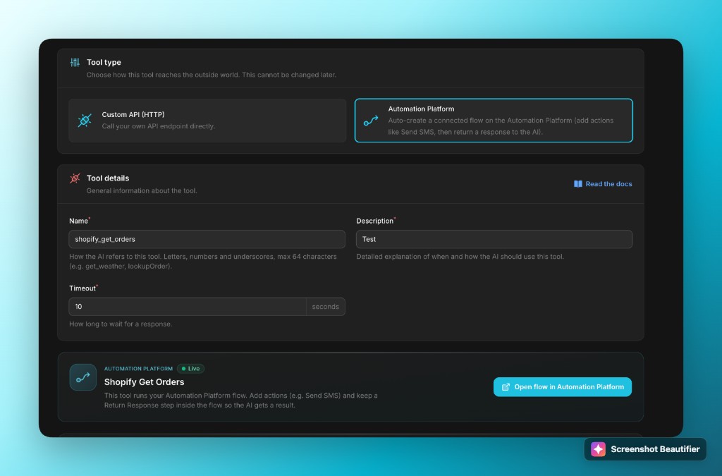 Mid-call tool with Automation Platform in Famulor