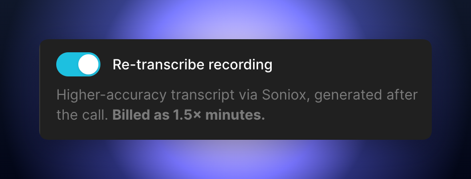 Re-transcribe recording toggle in Famulor