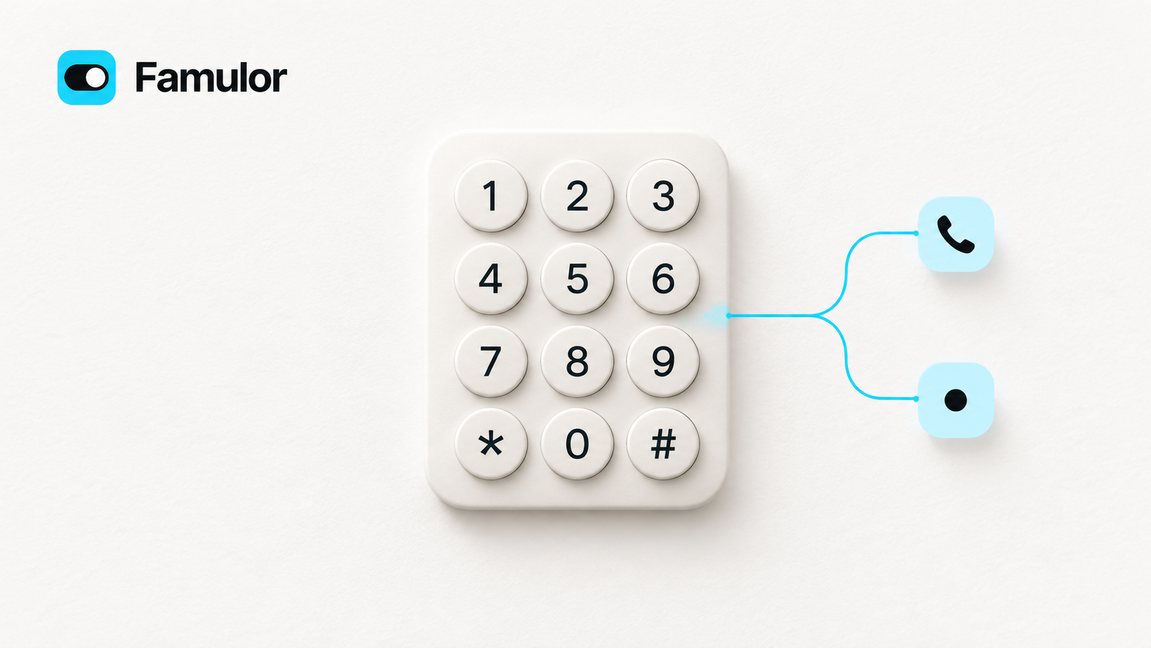 Famulor keypad connected to call-transfer paths