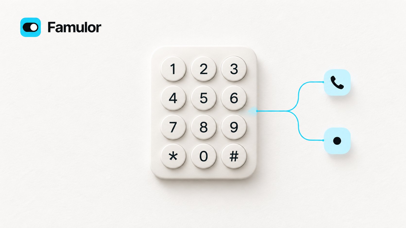 Famulor keypad connected to call-transfer paths