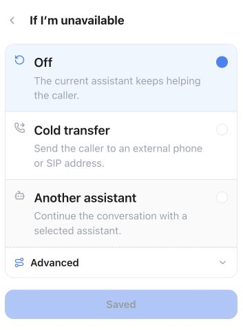Loop unavailable fallback options with Off selected