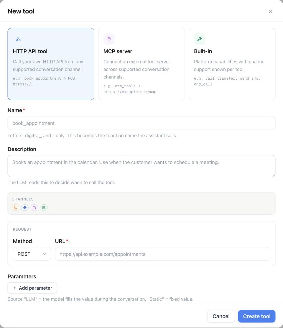 Formular für ein neues HTTP-API-Tool mit Platzhaltern