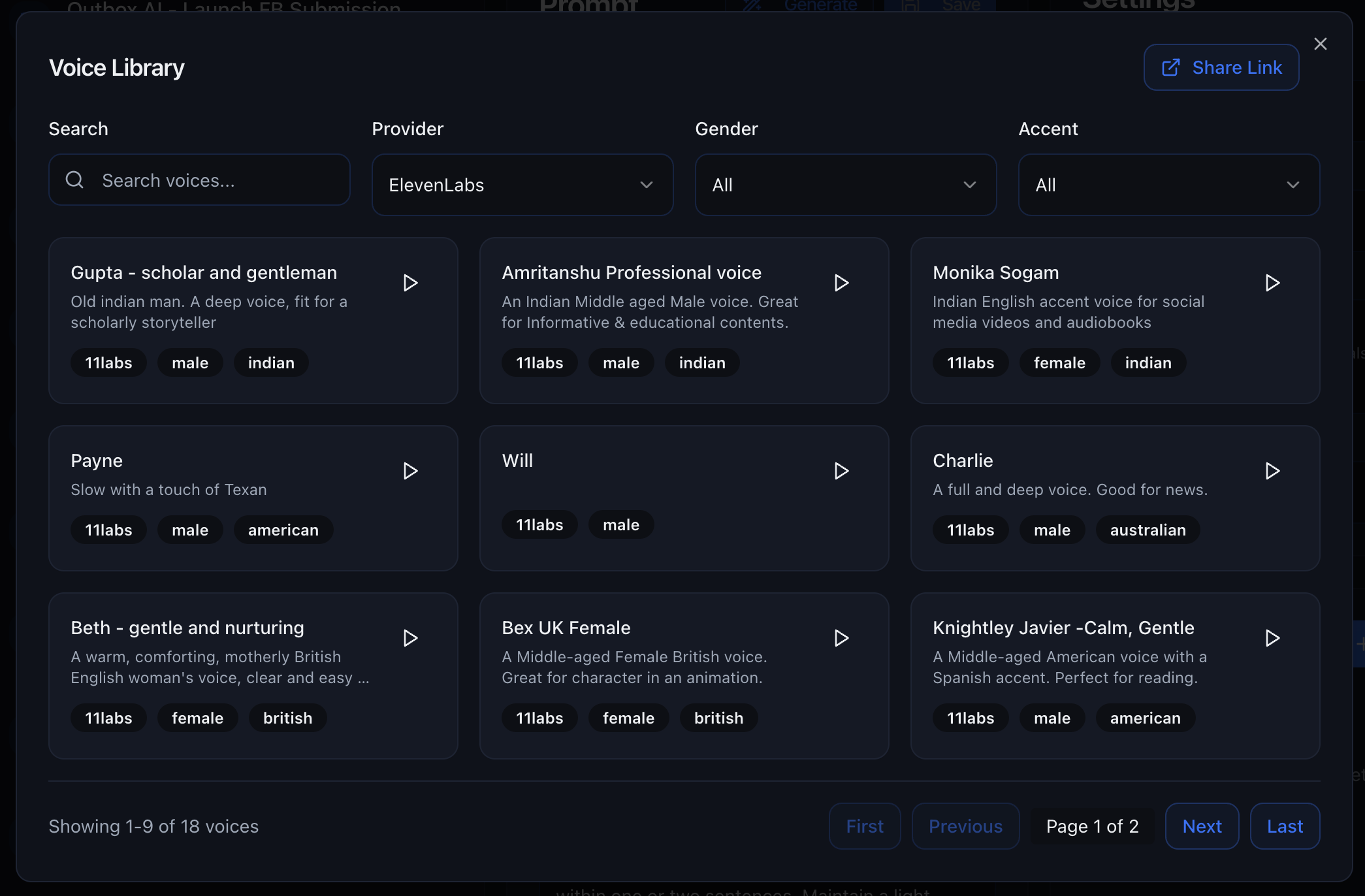 Voice Provider Selection