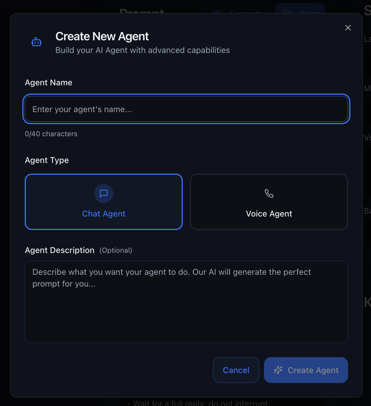 Create New Chat Agent