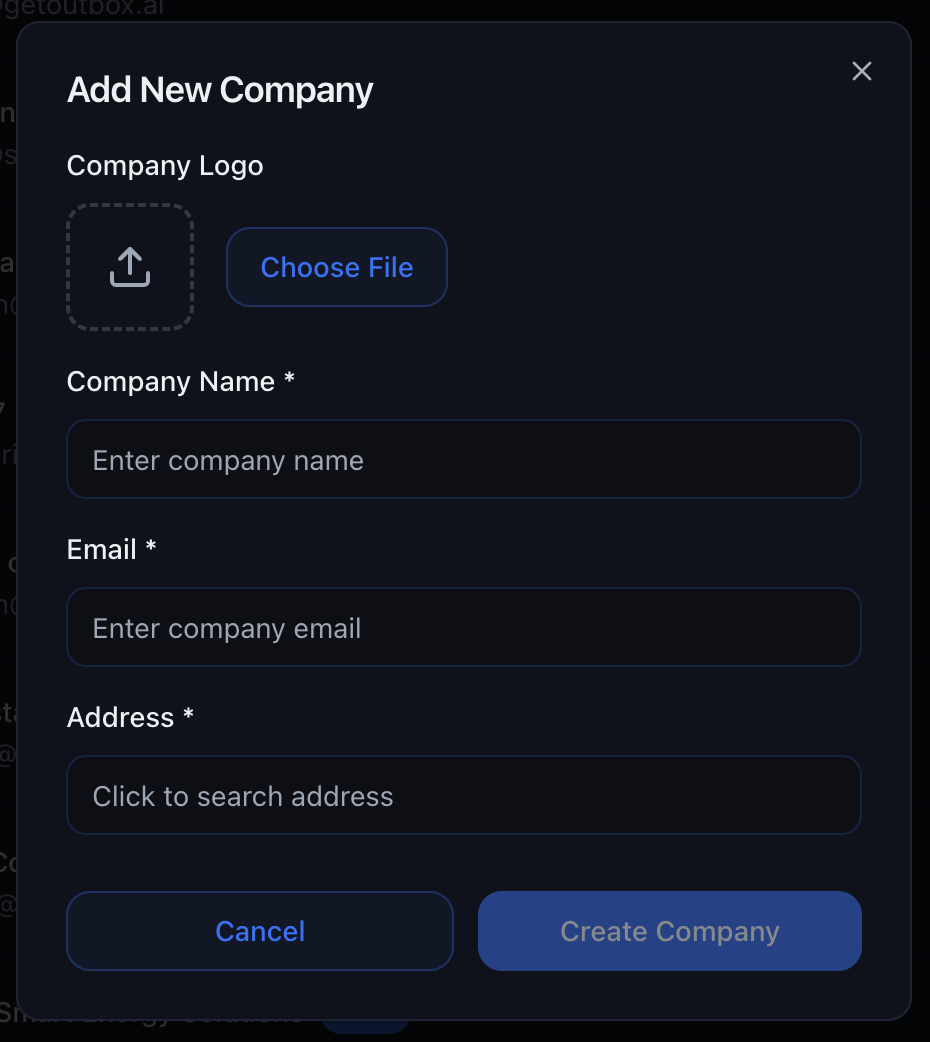 Subaccount Add Company