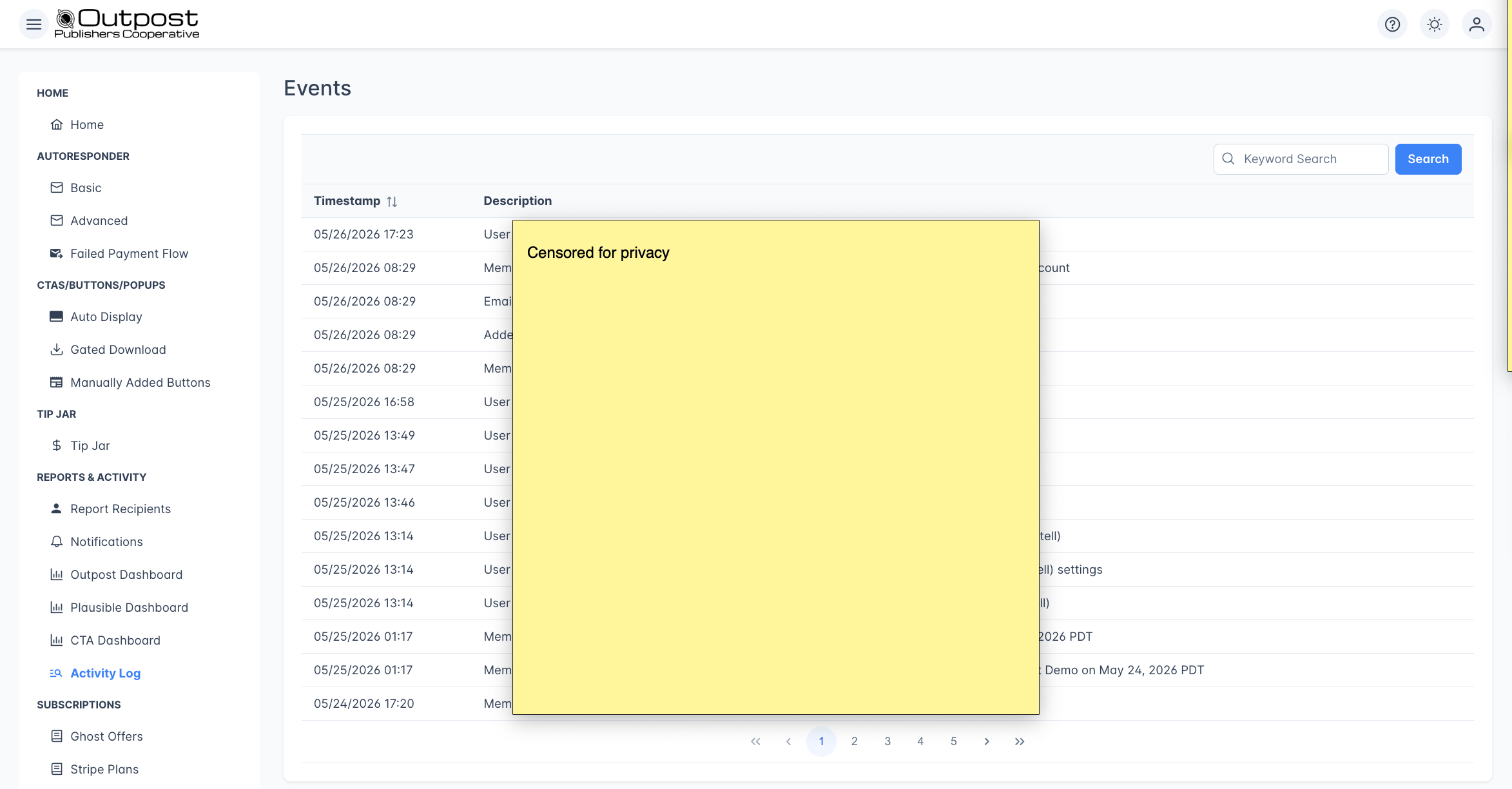 Activity Log