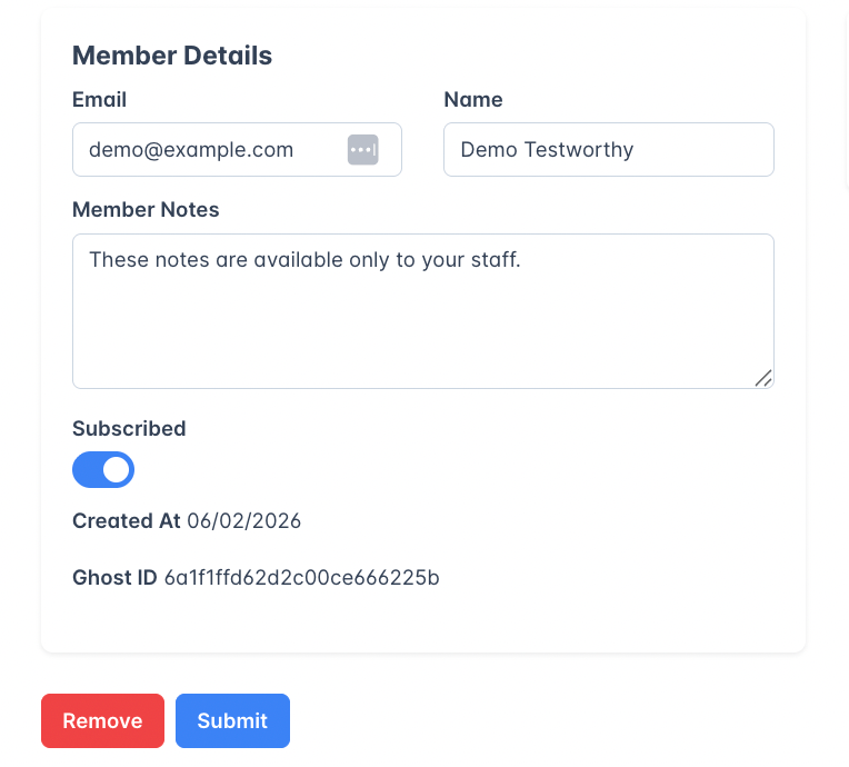 Member Note