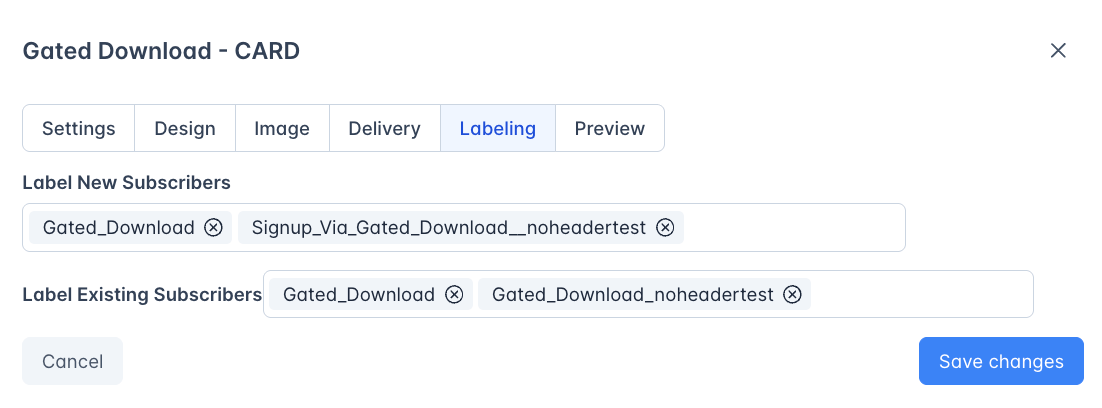 Gated Download Labeling