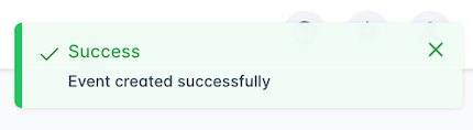 Confirmation of saved event