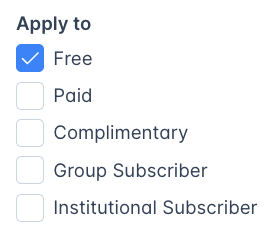 Checkbox To Apply To Membership Levels