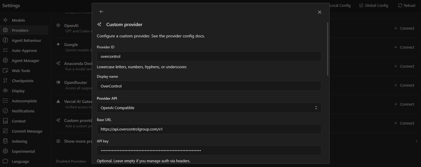 Custom provider