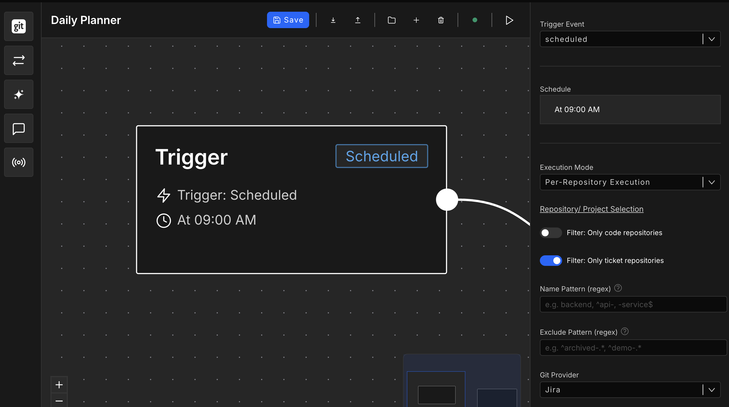 Scheduled trigger editor