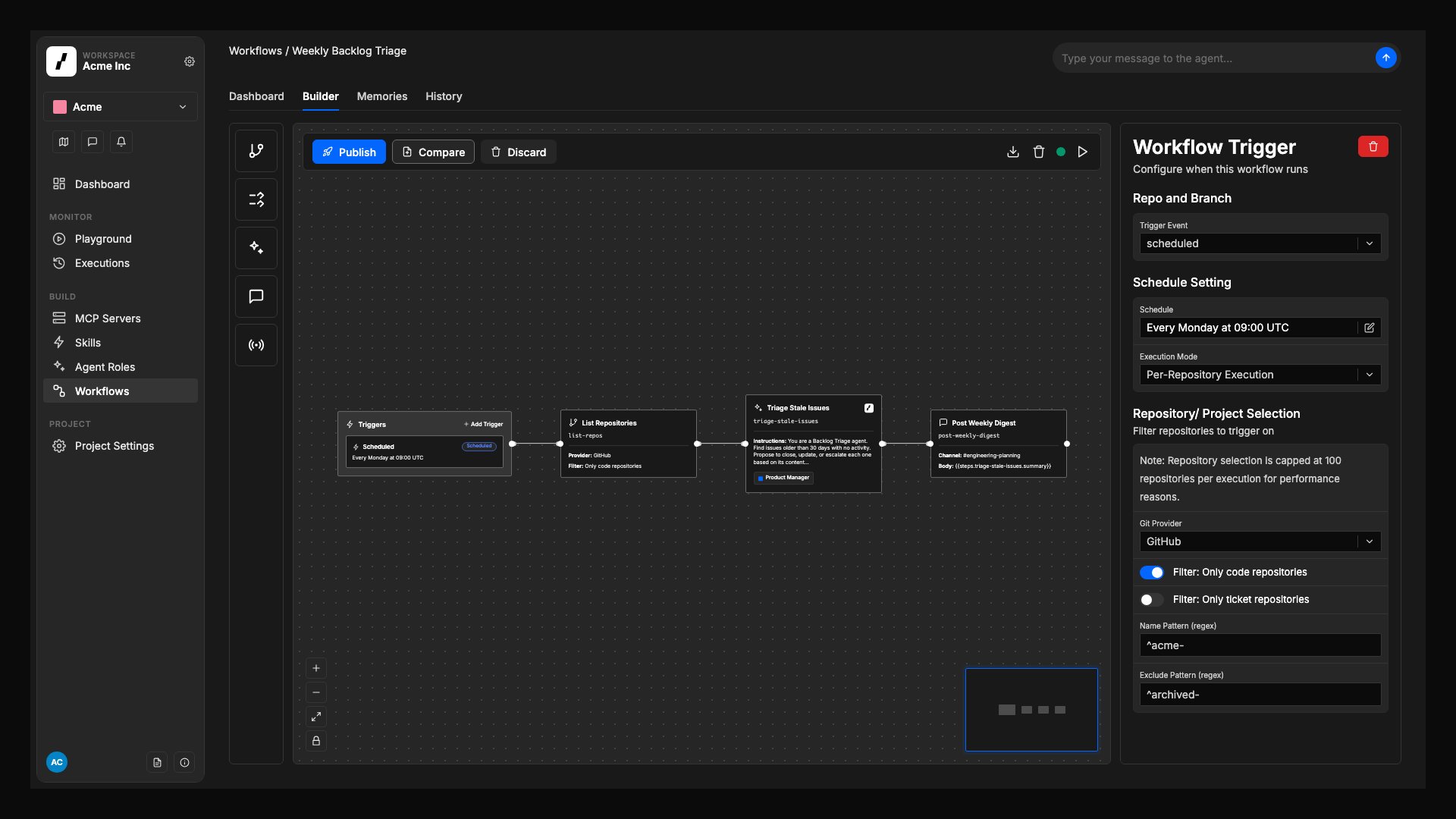 Scheduled trigger editor