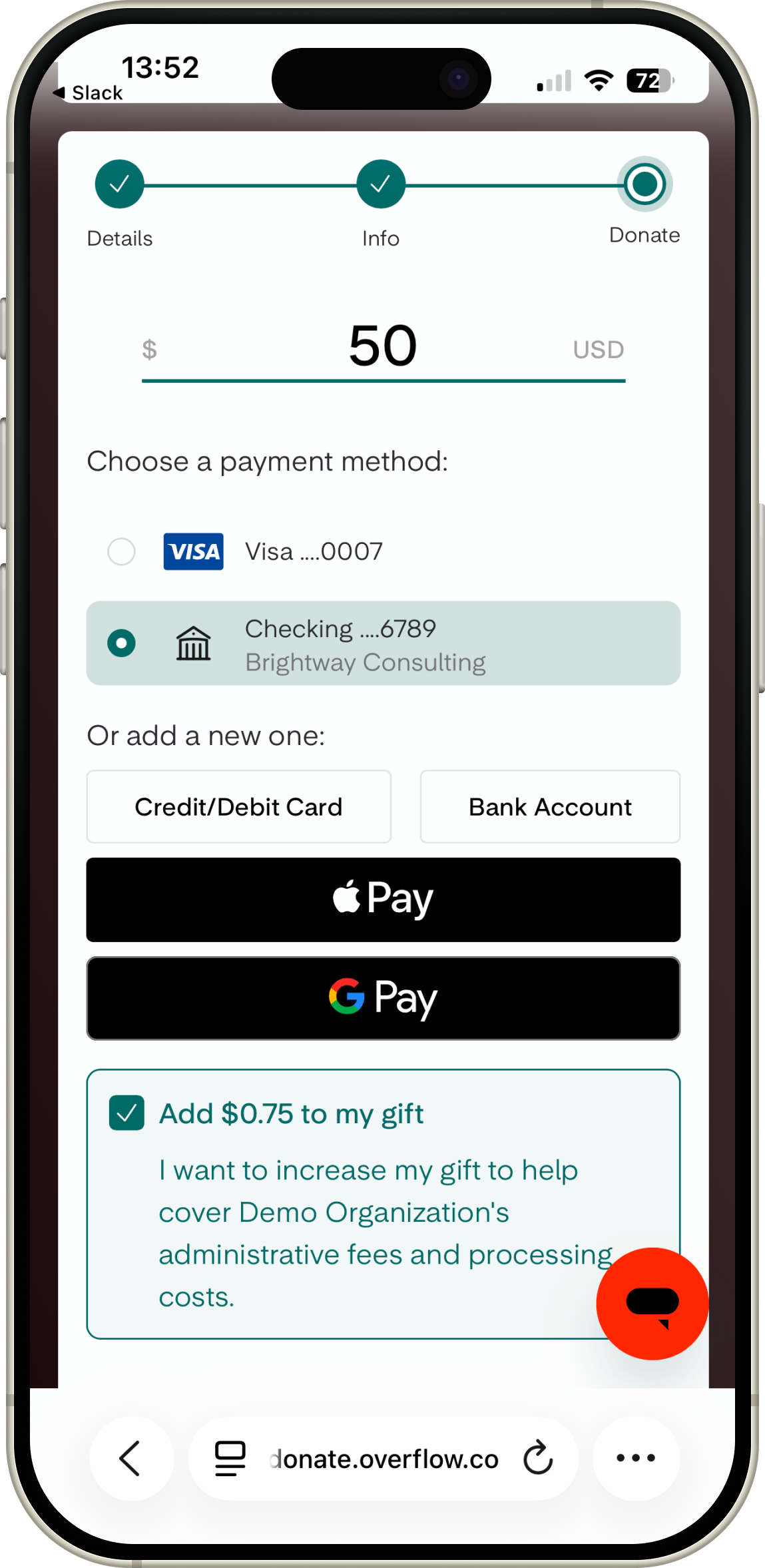 Confirm and submit a business gift