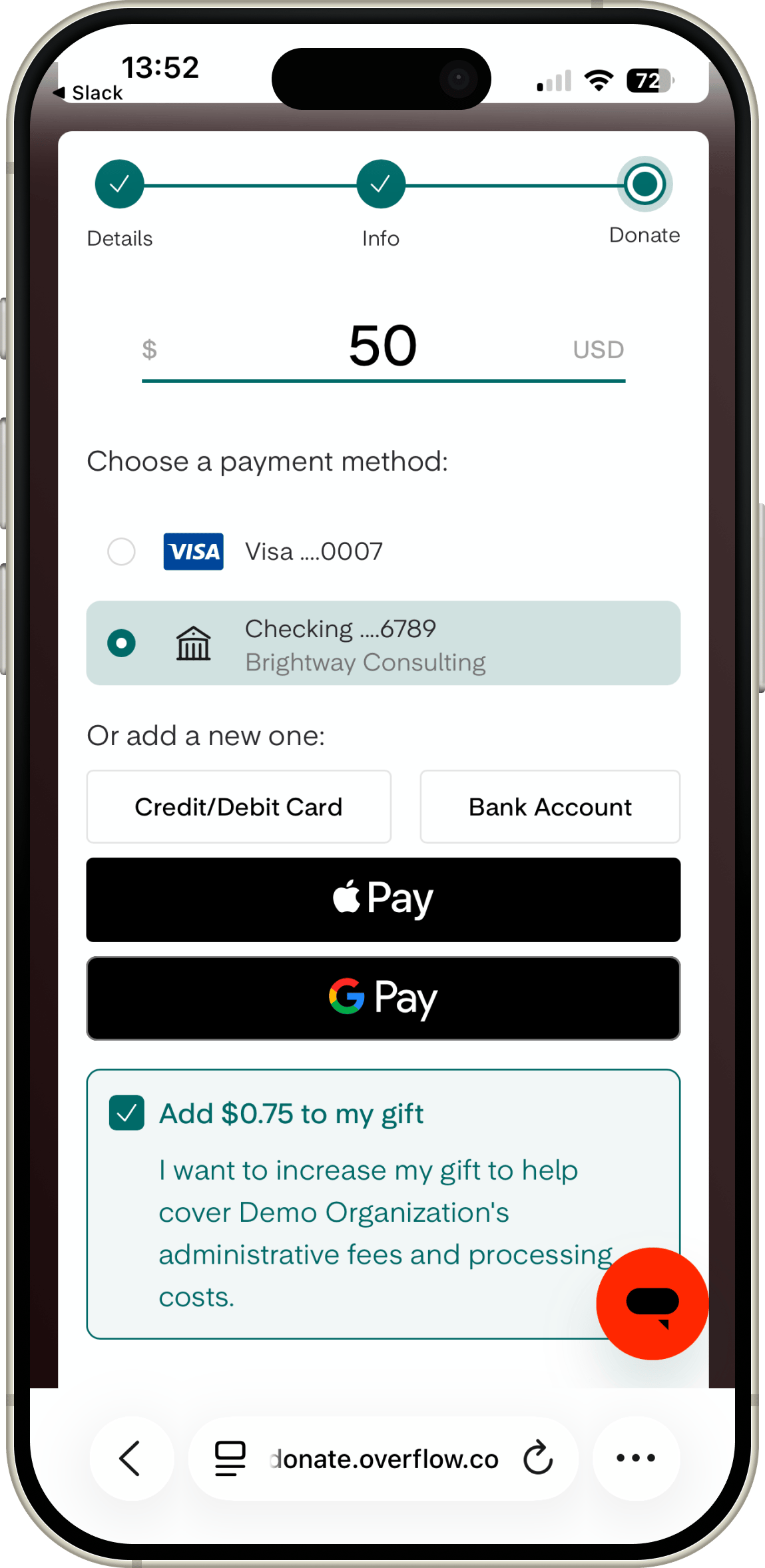Confirm and submit a business gift