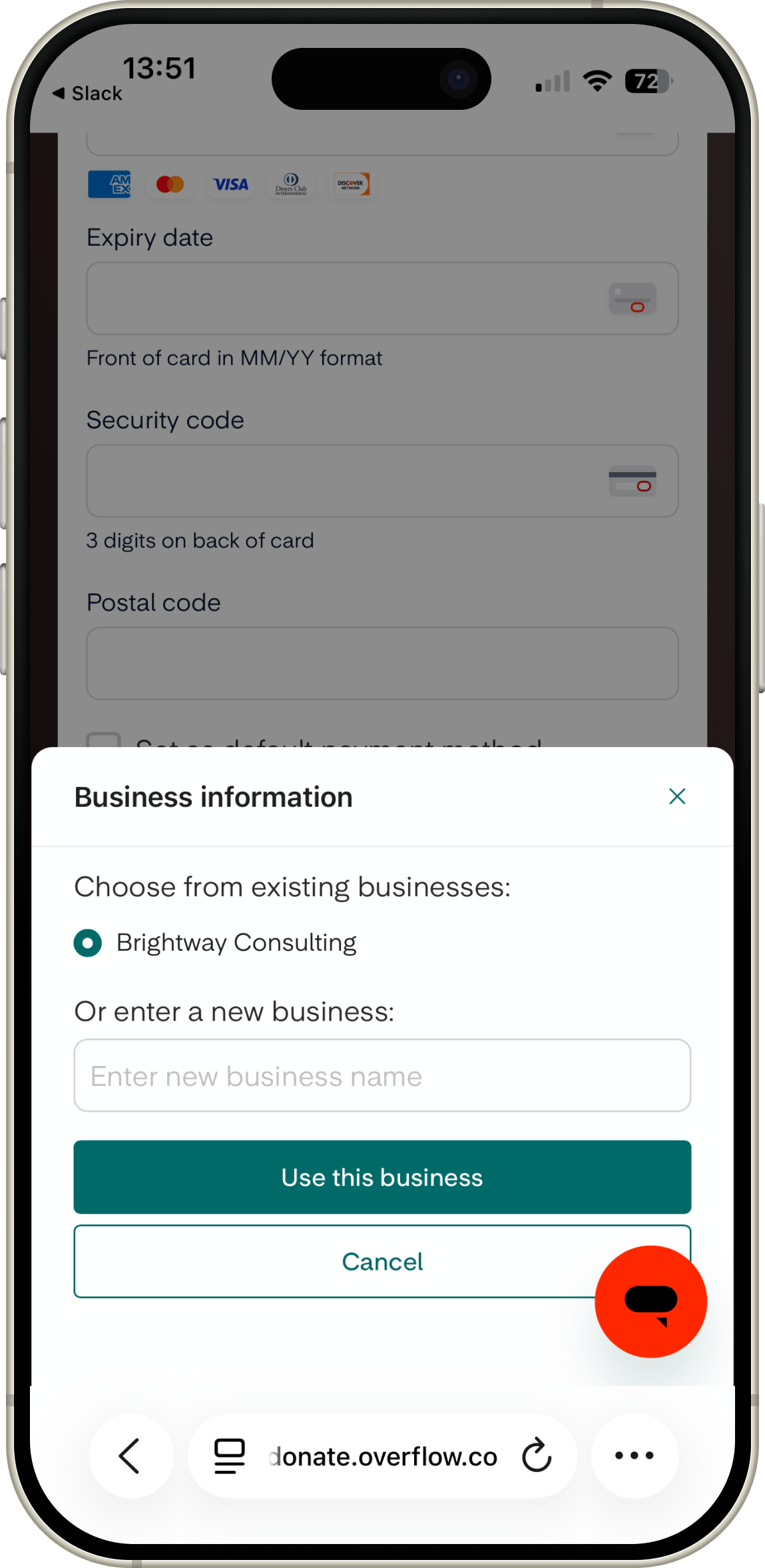 Pick or create a business