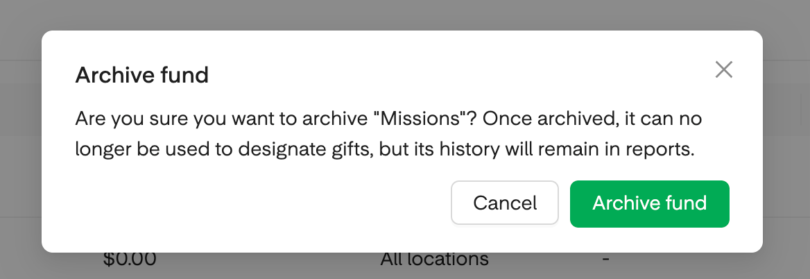 Archive a fund