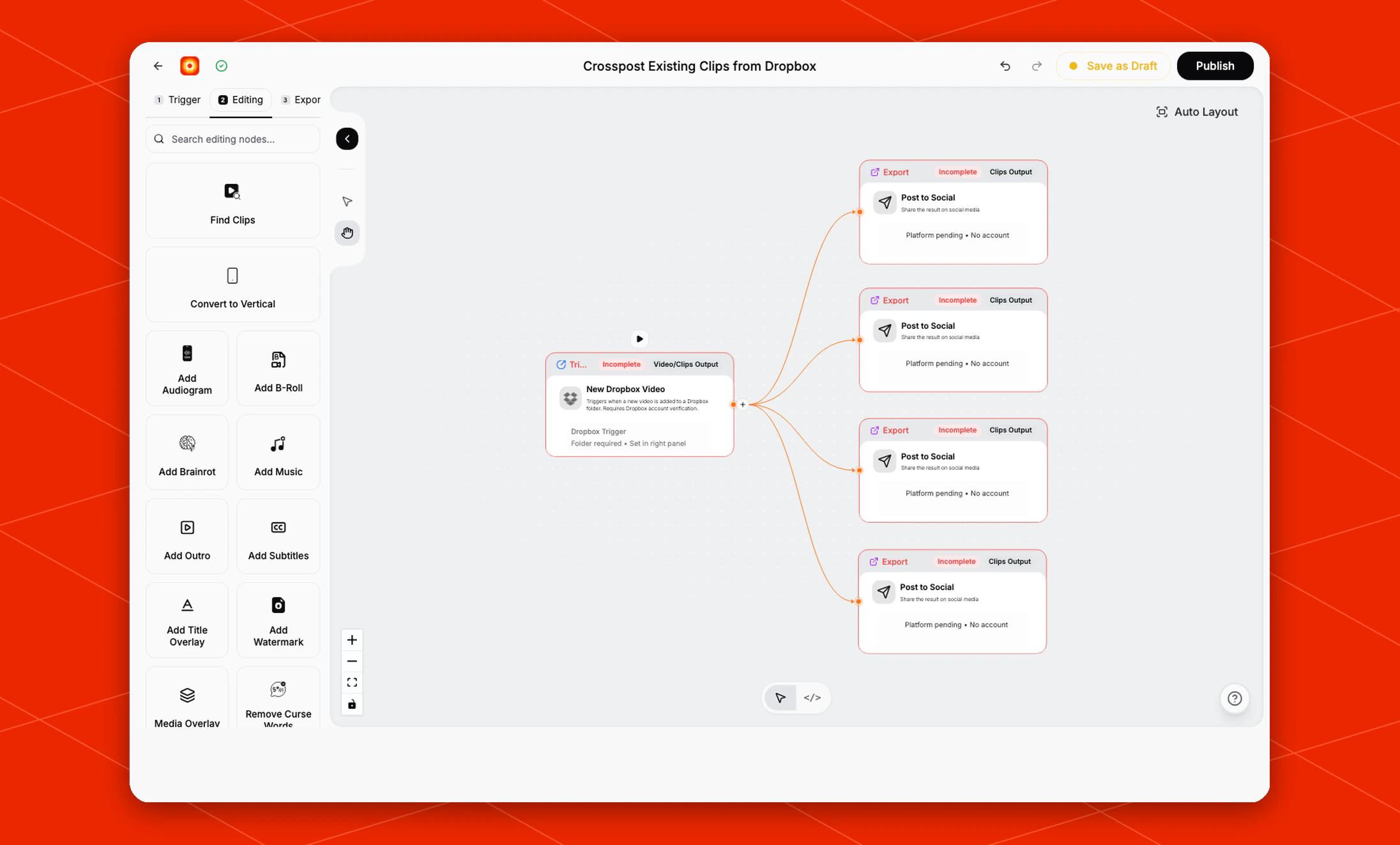 Branched connected workflow example