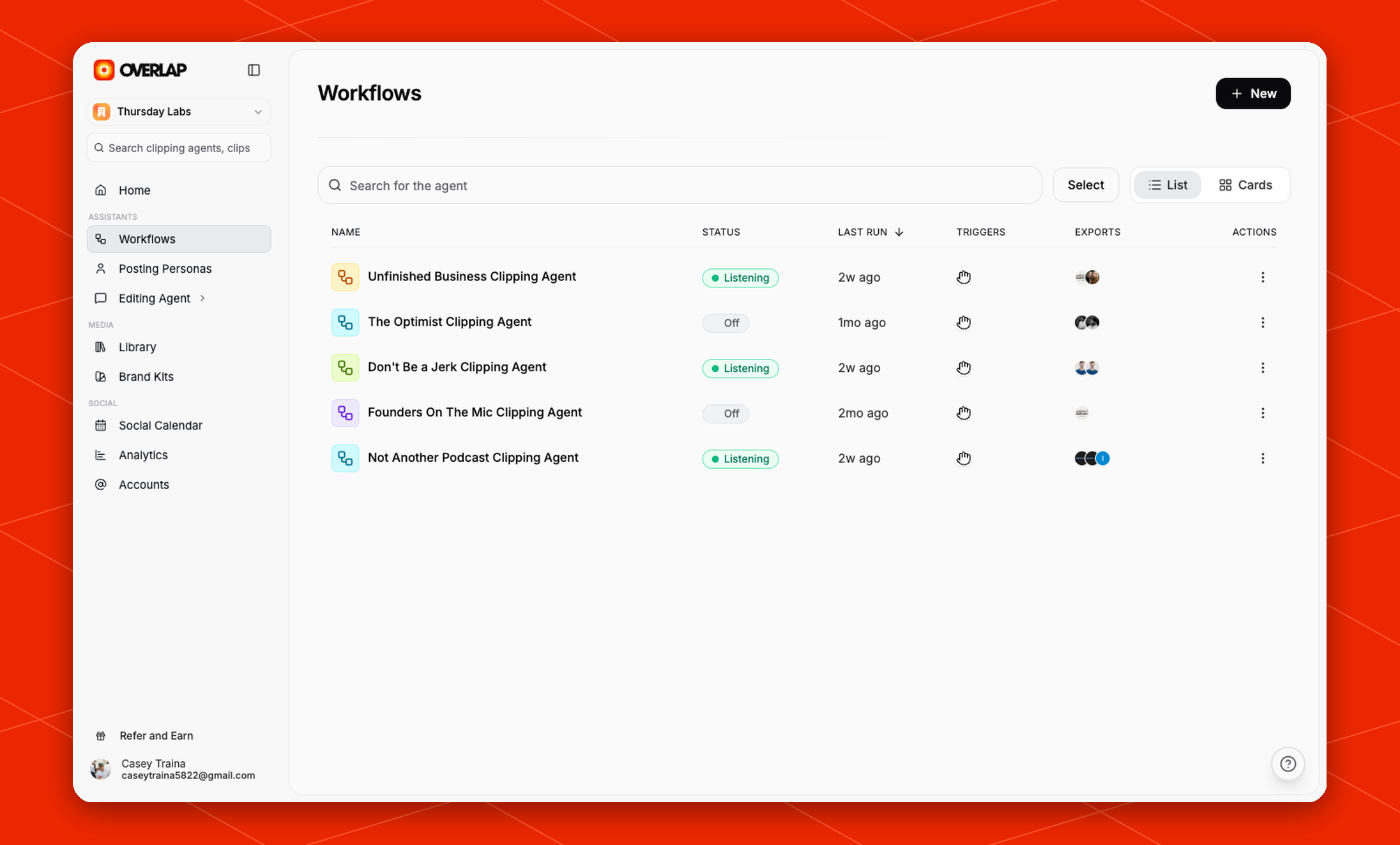 Workflows - Overlap Docs