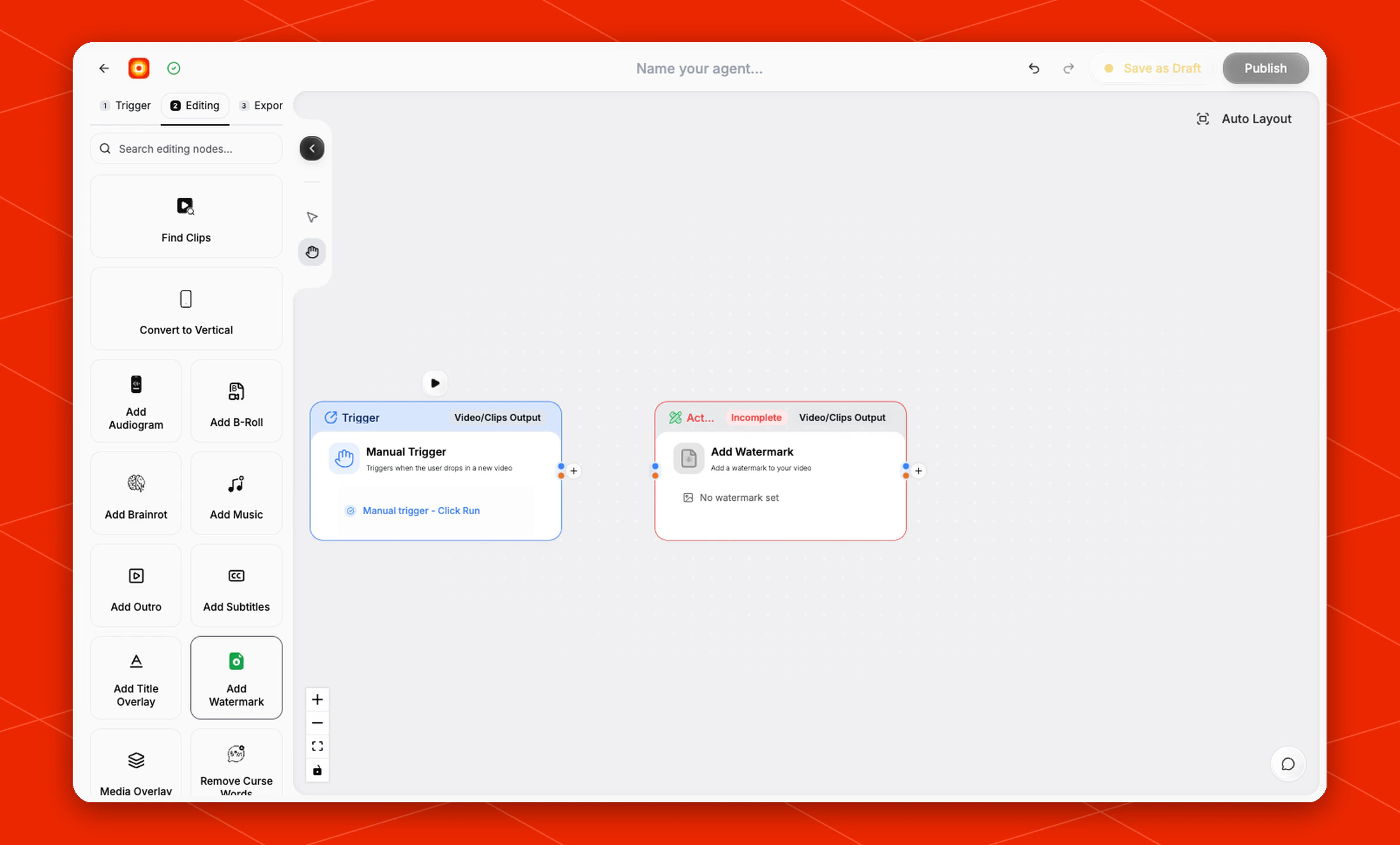 Add Watermark node default state