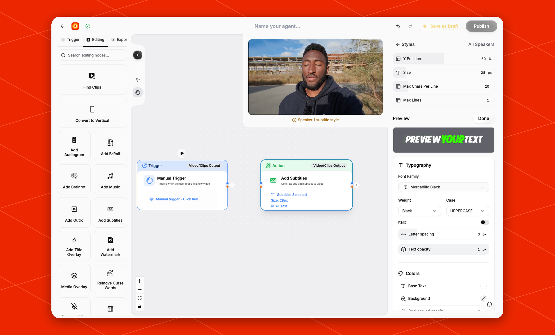 Add Subtitles customization controls