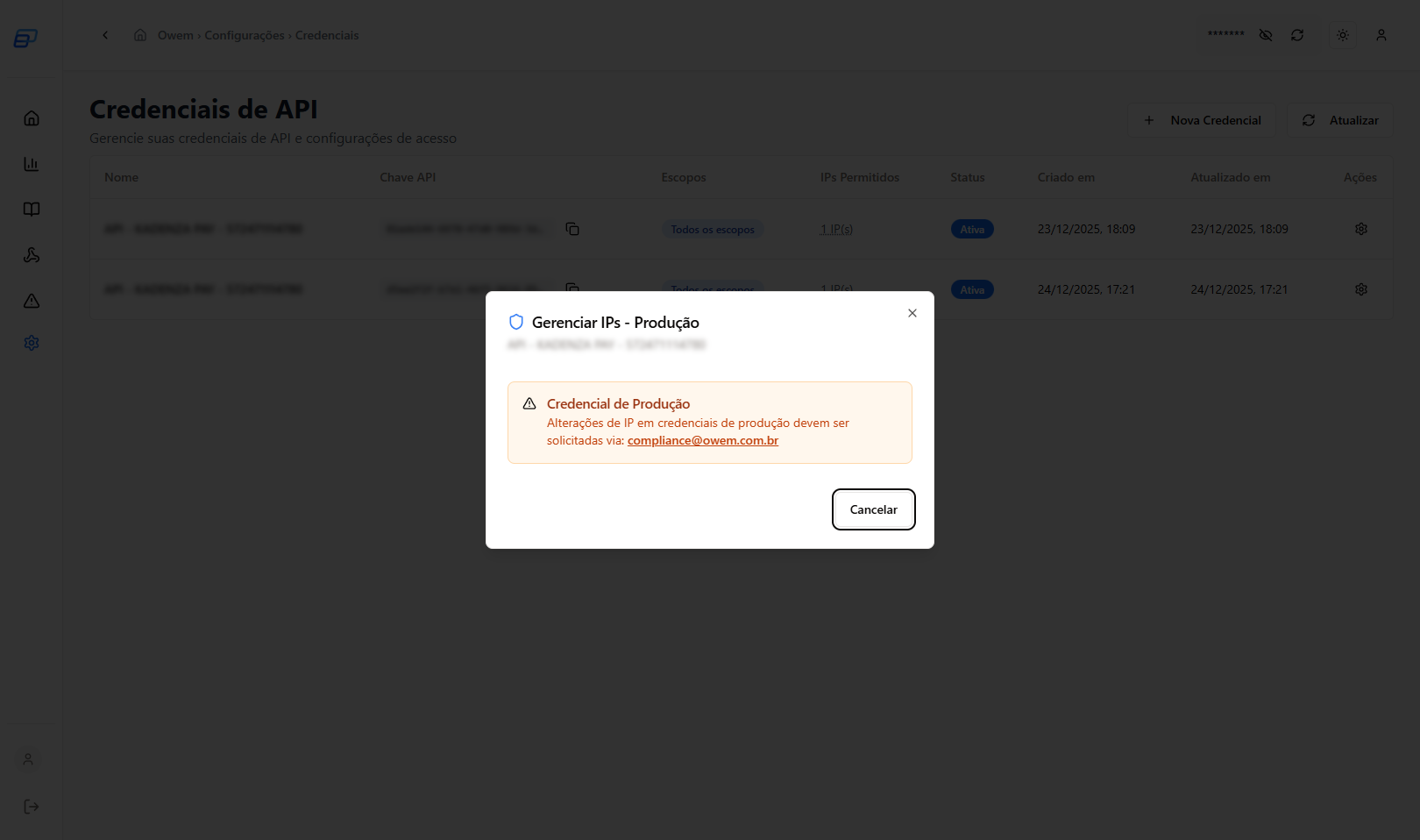 Change production IP