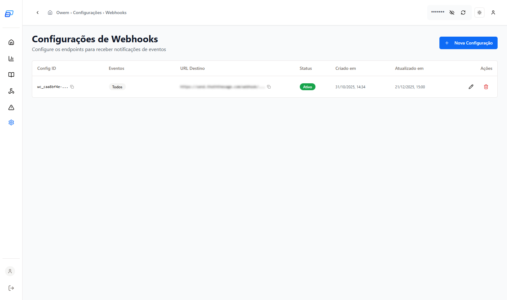 Webhook configuration