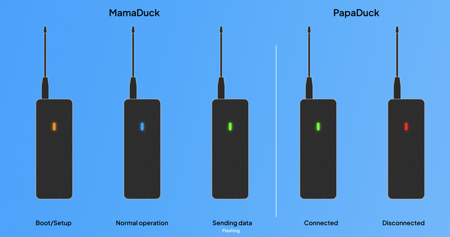 MamaDuck and PapaDuck LED Status Colors