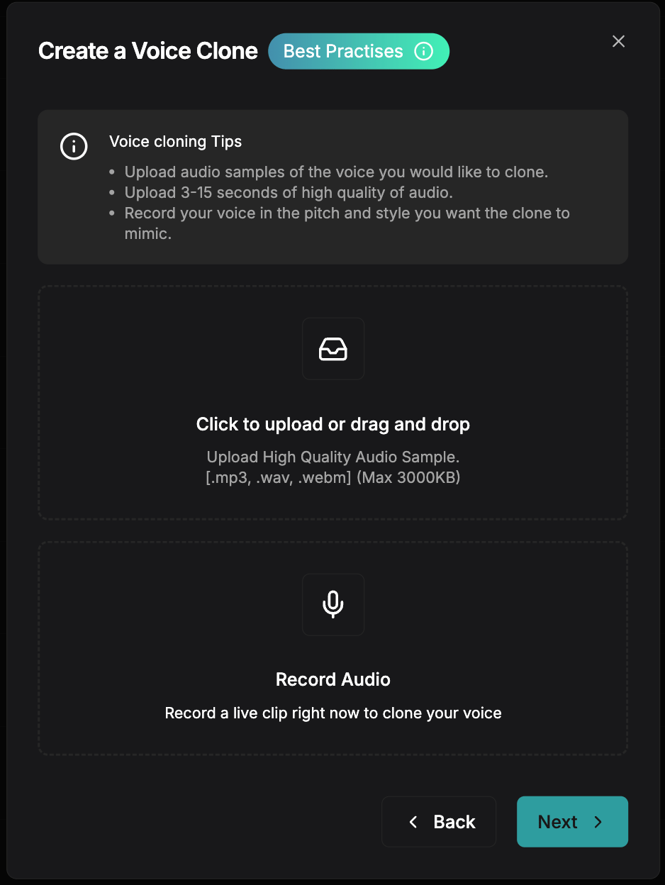 Upload your clean reference audio
