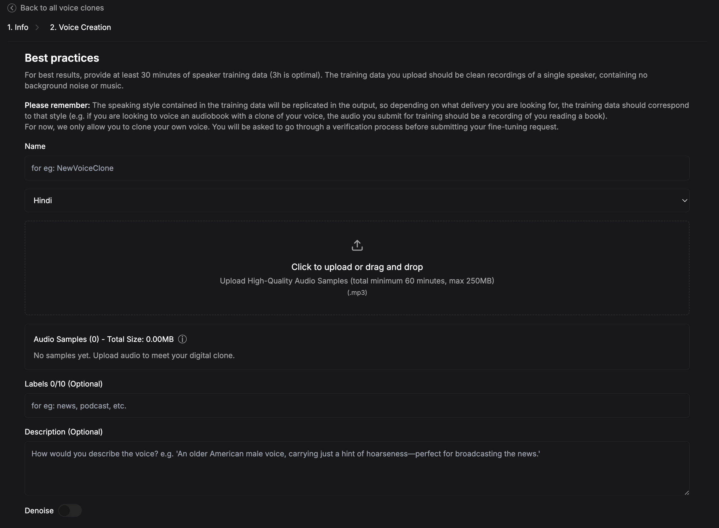 Voice Clone Setup