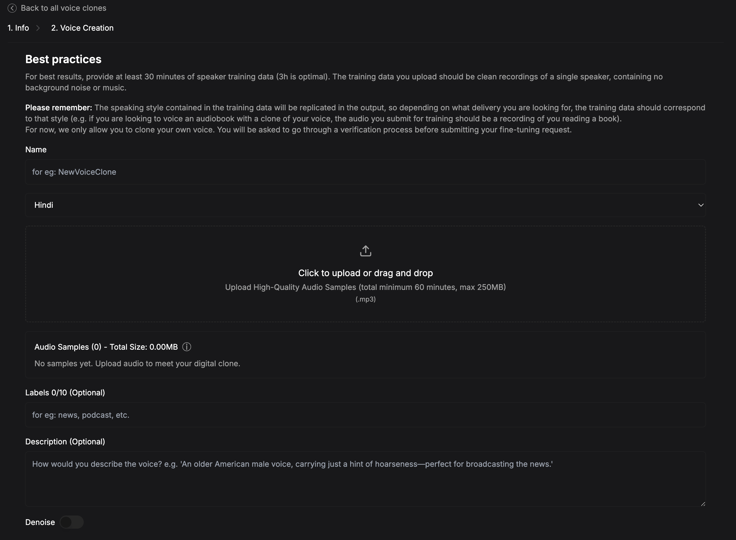 Voice Clone Setup