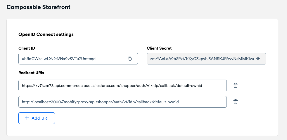 OpenID Connect settings in the OwnID console