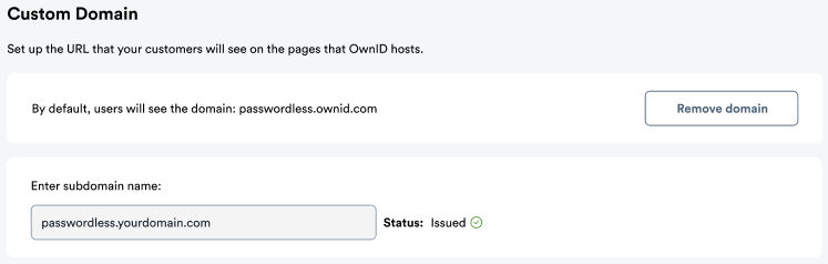 Custom Domain Issued