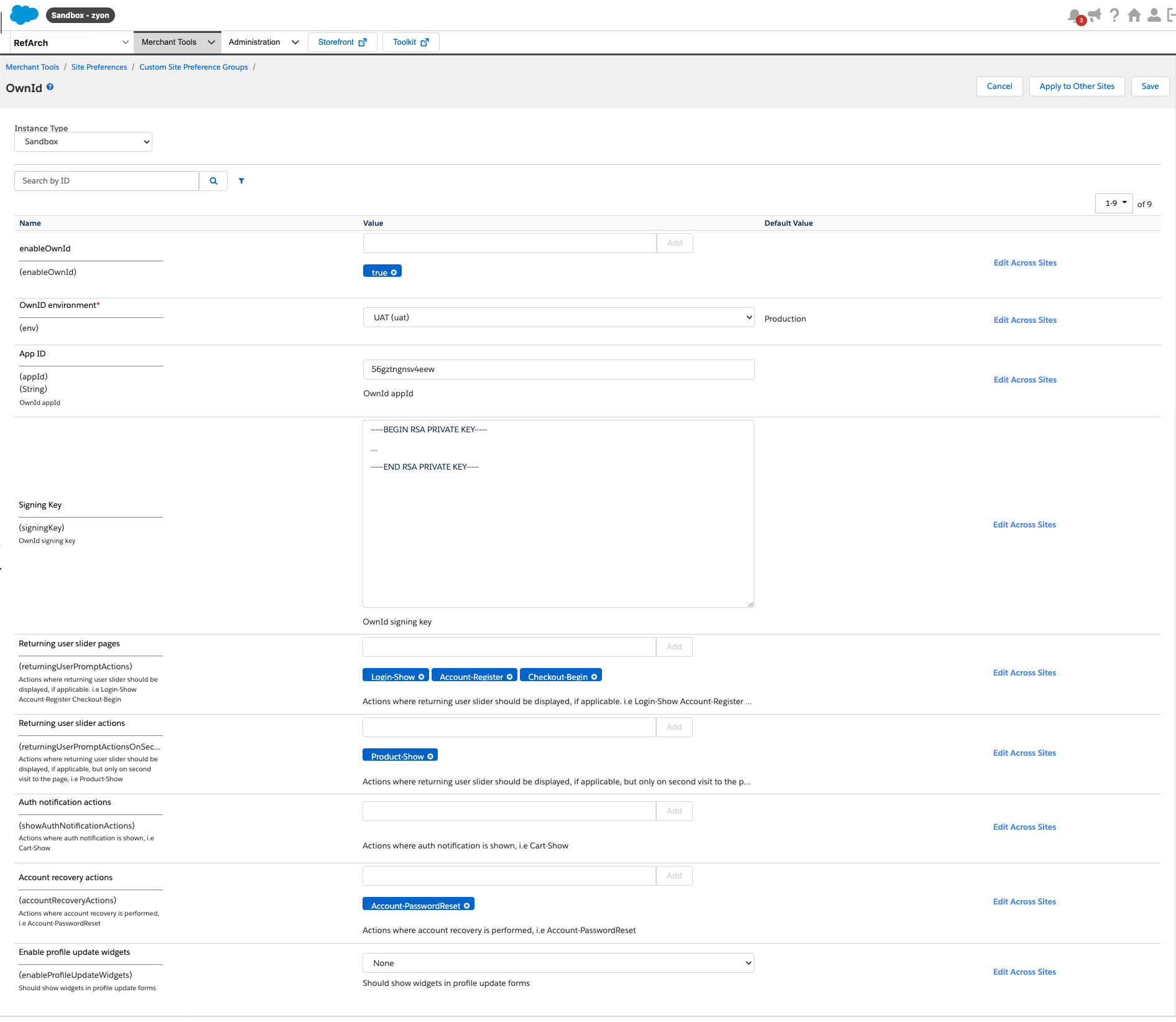 SFCC Cartridge options