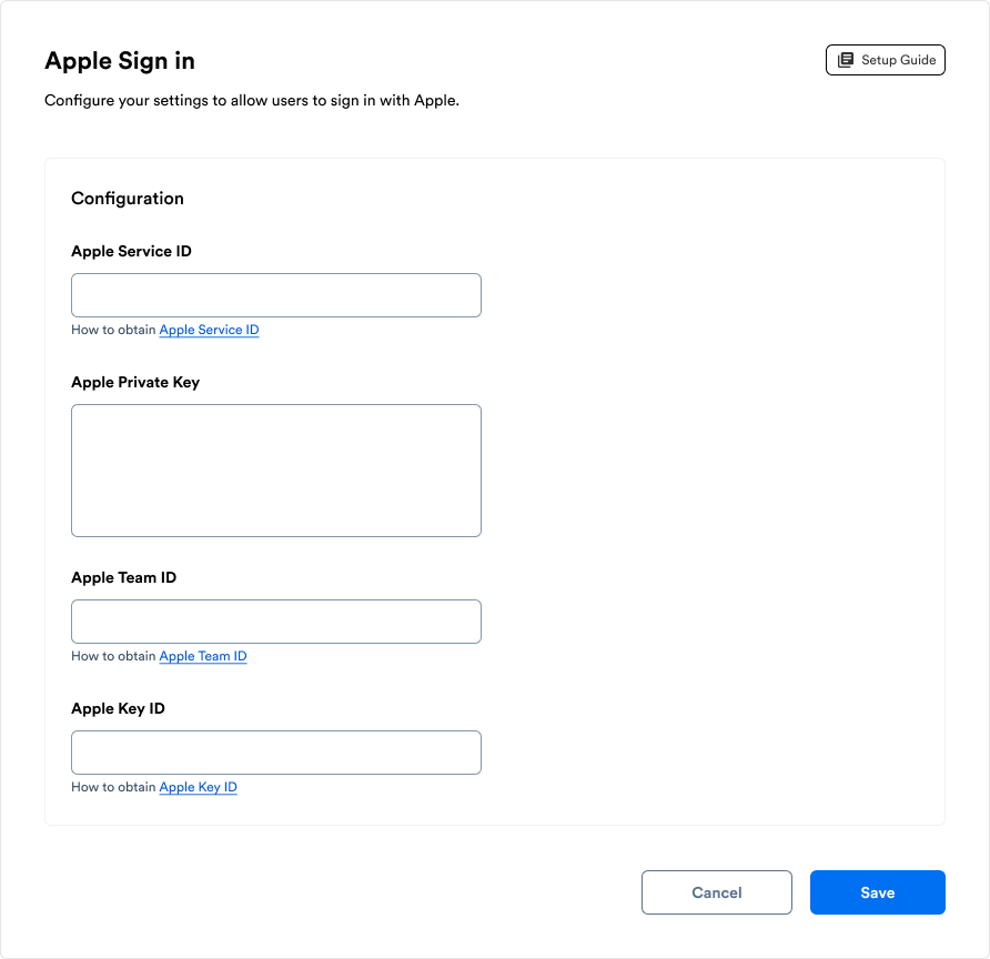 Apple console config