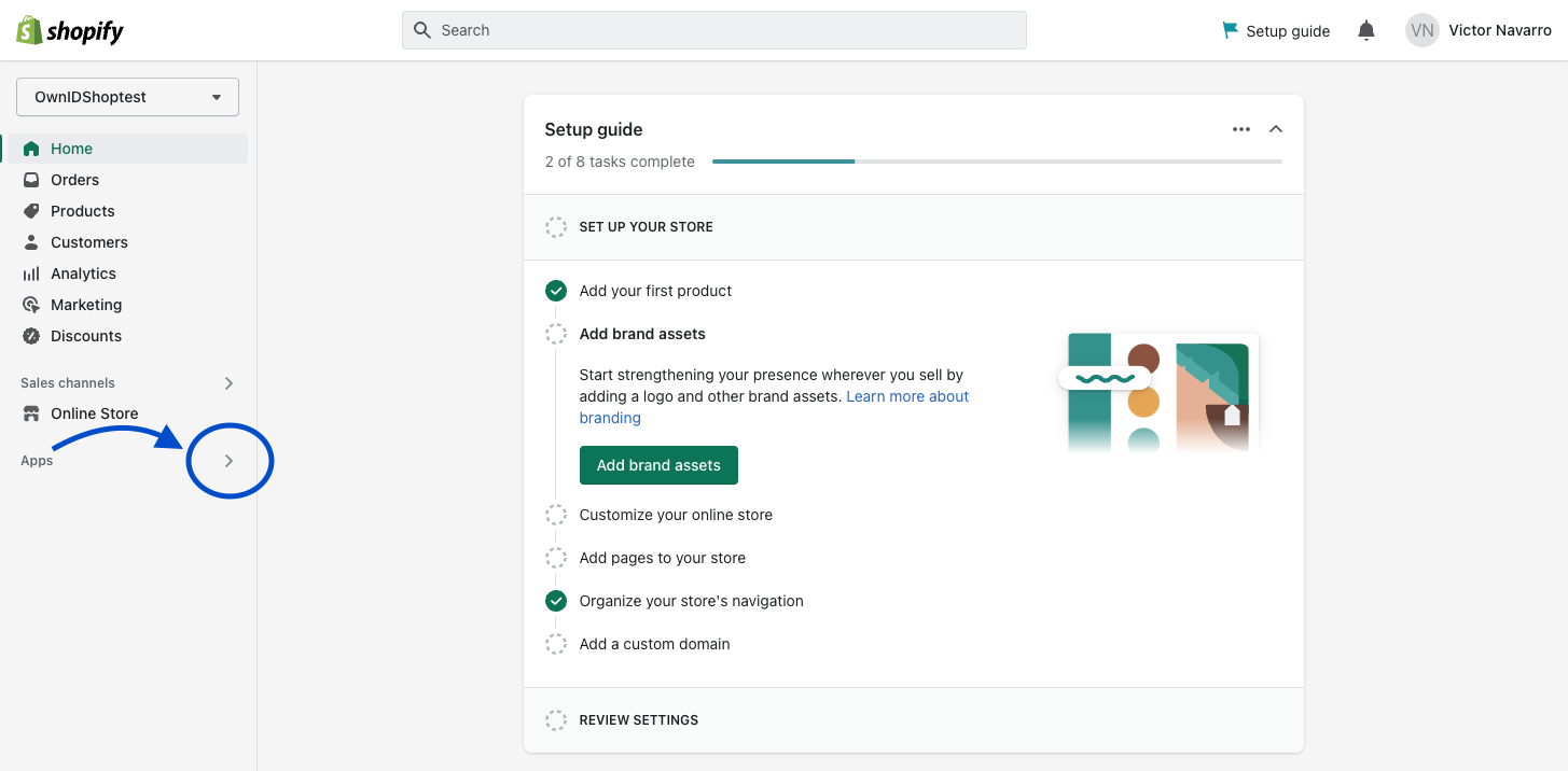 Shopify Customer Accounts setting screen