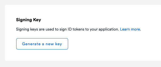 Generating a signing key in the OwnID Console