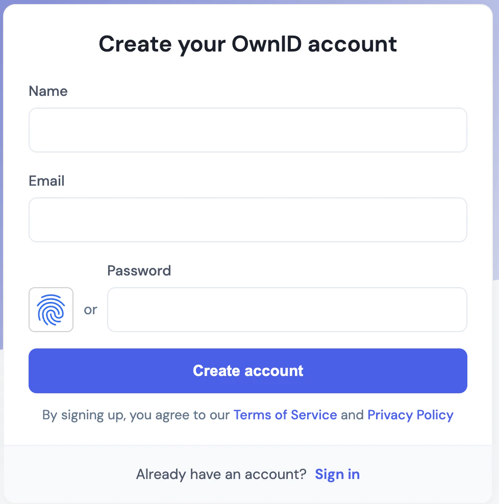Open Account in Console