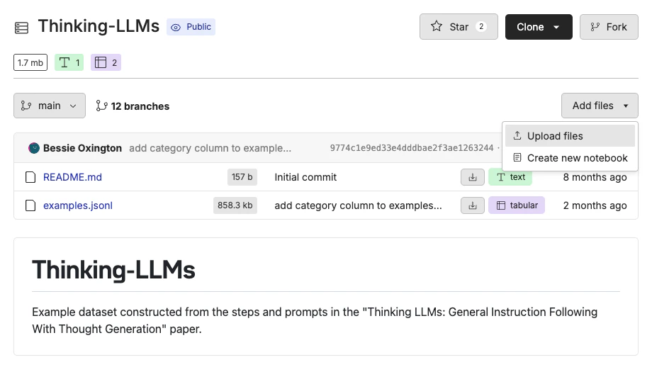 Oxen.ai Thinking LLMs Repo