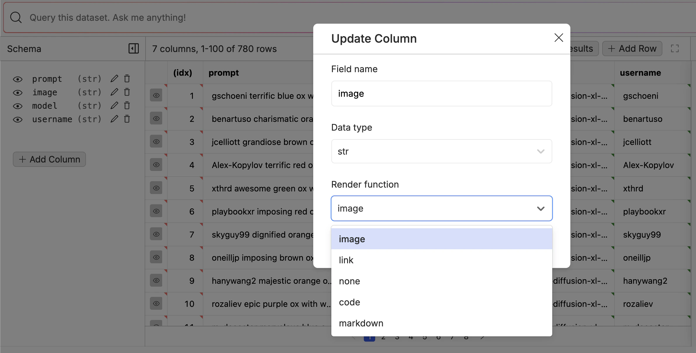Edit render function