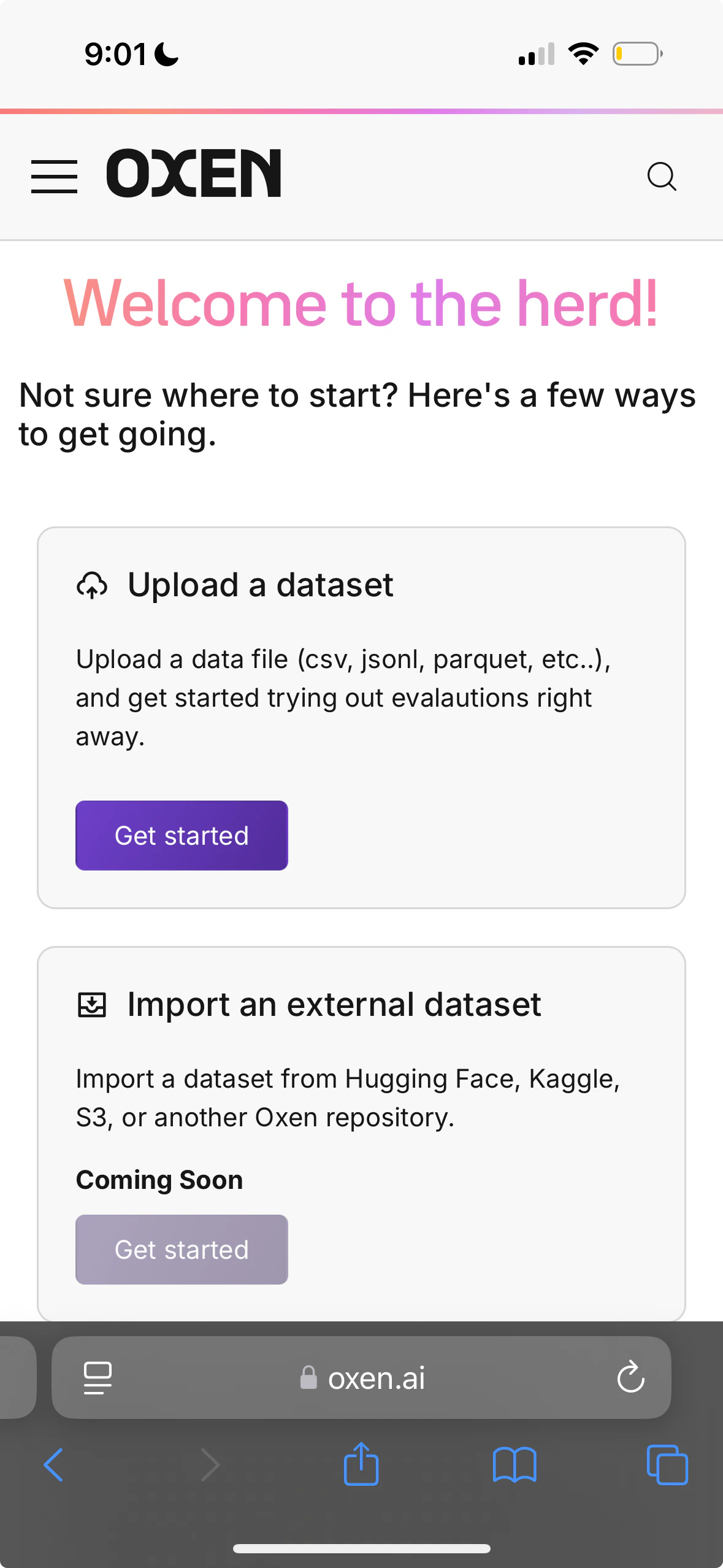 Onboarding flow for mobile